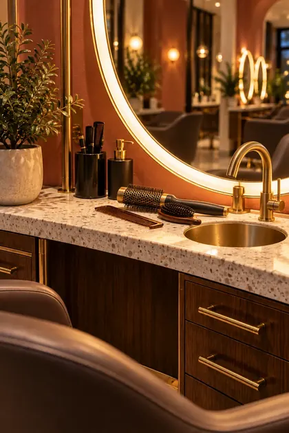 Lavabo ve tezgâh ayrıntısı